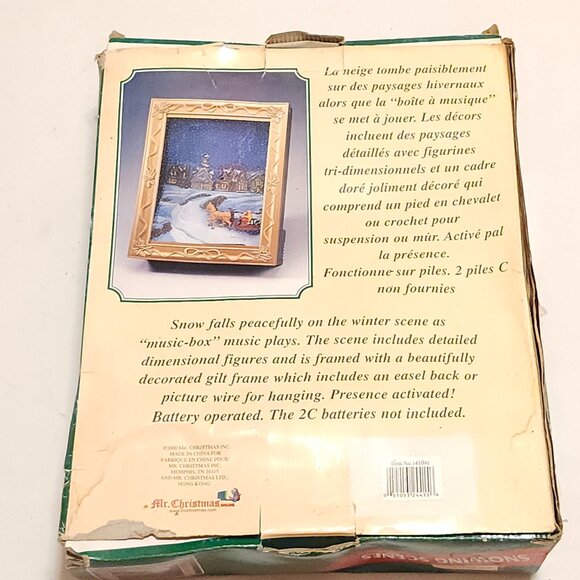 VINTAGE Mr. Christmas Snowing Scenes Magical Photo Frame Musical Moving Snow - Picture 2 of 11
